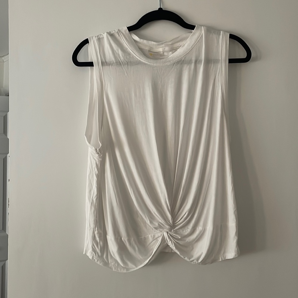 White workout tank